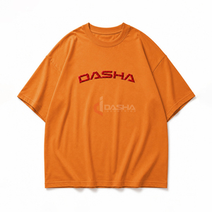 T-shirt en coton uni brodé sur mesure pour homme, coupe oversize à épaules tombantes, style streetwear, vente en gros OEM, faible MOQ - Product Image 1