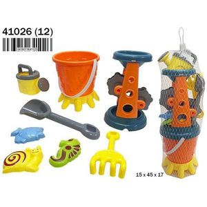 Set di 7 giocattoli da spiaggia con secchiello, paletta, stampo e strumenti per giocare con la sabbia per bambini, divertimento all'aperto - Product Image 1