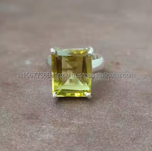 Handcrafted 925 Sterling Silver Boho Statement Ring <b>Hoe</b> Selling Gemstone Glass Stone Wedding Ring Bohemian Gift for Her - Product Image 6