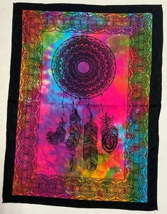 Tapiz Bohemio Atrapasueños, Decoración de Pared, Arte Abstracto, Impresión en Tela, Rectangular, Estilo Boho para Interiores, Diseño Colorido - Product Image 1