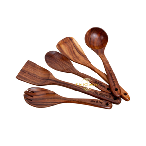 Ustensiles de cuisine écologiques en bois naturel pour les marques d'articles de cuisine durables - Product Image 1