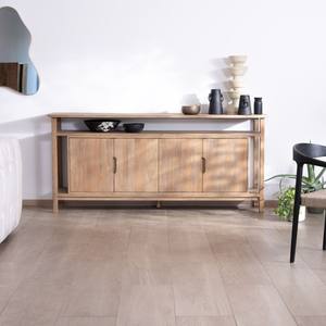 Aparador de 4 puertas estilo Japandi Vandana Crystal Space en madera maciza de mango Haya 200 cm - Product Image 1