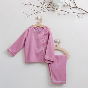 Ropa de casa para niña bebé, los mejores pijamas de algodón de seda, ropa de dormir informal, línea blanca, rosa, Chico, pantalones largos de manga larga, Pijamas largos blancos - Product Image 1