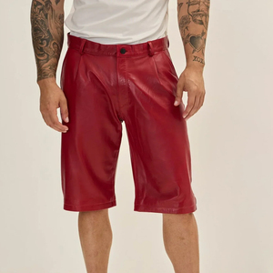 Made in Pakistan <b>Men</b> Leather <b>Shorts</b> Eco-Friendly Solid <b>Pattern</b> High Street Style Knee Length Low Price - Product Image 1
