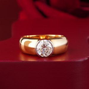 Bague solitaire en or jaune massif 14 carats avec diamant émeraude de 2,05 carats cultivé en laboratoire, clarté VVS2, sertissage à griffes, couleur DEF, alliance pour homme - Product Image 5