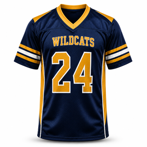 Camiseta de Fútbol Deportiva Champions para Hombre, Secado Rápido, Sublimada, Cuello Redondo, Manga Corta, Uniforme Azul de Equipo - Product Image 1