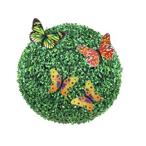 Alberi Artificiali di Bosso a Forma di Sfera, Alti 16 Piedi, Piante Finte Topiarie Decorative Verdi per Tutto l'Anno, 2 Pezzi - Product Image 4