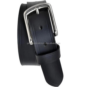 Cinturón casual clásico hecho a mano de doble capa de cuero de búfalo grueso para hombre con hebilla de latón macizo plateado, tallas personalizadas disponibles. - Product Image 5