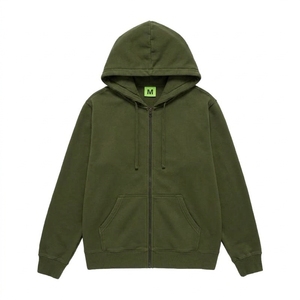 Sudadera con capucha unisex al por mayor de algodón de 330 g/m² con cremallera, lisa y personalizable, para otoño, estilo casual - Product Image 3