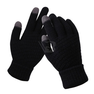 Gants chauds en tricot pour bébés filles, motif rayé bleu, en coton, coupe-vent et respirants, pour l'extérieur, collection hiver OEM - Product Image 4
