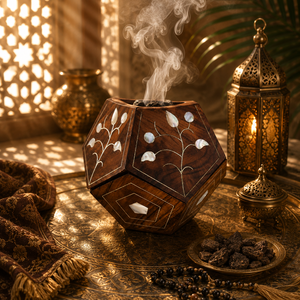 New Arrival Mother of Pearl Inlay Bakhoor Burner Shell <b>Mosaic</b> Incense Holder Arabic Oud Charcoal Censer Islamic Eid Home Decor - Product Image 6