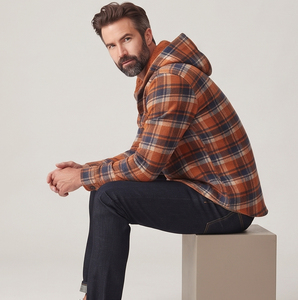 Men's Plaid Hooded Shirt <b>Jacket</b> With Sherpa Lining Front Pockets Plaid <b>Jacket</b> Casual Winter Wear Plaid <b>Flannel</b> <b>Jackets</b> Men - Product Image 3