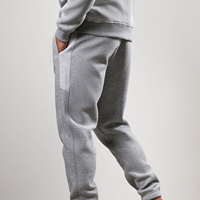 Pantalon de survêtement droit gris en coton délavé style vintage pour homme, taille élastique, poches latérales, décontracté, pour l'automne, vente en gros
