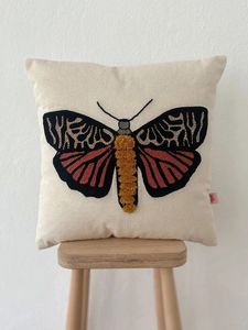 Peacock Feather Hand Beaded Linen Cushion Cover Square <b>Throw</b> Pillow Case <b>For</b> Sofa <b>Couch</b> Living Room Bedroom Home Decorative - Product Image 2