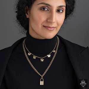 PRAO Juego de collares de moda dorados antideslustre de 2 capas - Product Image 2