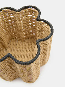 Panier de rangement rond en jacinthe d'eau avec couvercle, bac de rangement en jacinthe tressée avec couvercle à nœud pour linge, jouets, placard, rangement domestique - Product Image 4