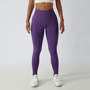 Leggings de compression décontractés taille haute élastique pour femmes, en Spandex/Polyester, longueur cheville, pour entraînement et sport, vente en gros - Product Image 6