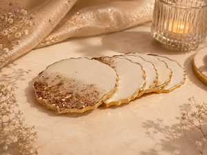 Artistic Square Resin&Wood <b>Drink</b> <b>Coasters</b> Handmade Epoxy Table Mats Premium Decorative Cup Holders Heat Resistant Waterproof - Product Image 5