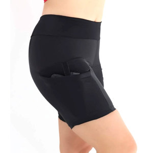 CCW Clothes Women Undercover Shooting Shorts <b>Concealed</b> Carry Gun Pocket Tactical Style Compression Shorts - Product Image 5