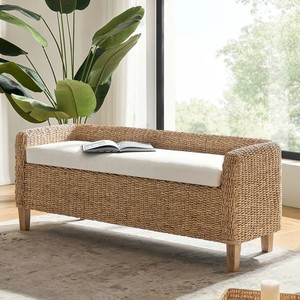 Elegant Seagrass Bench Patio for Living Room Modern Bohemian Entryway Bench Chair with Storage Home Furniture Made in Vietnam - Product Image 4