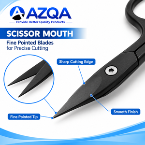 Tijeras Profesionales de Acero Inoxidable Negro de Punta Fina para Uñas y Cutículas, para un Cuidado Preciso de Manicura y Pedicura - Product Image 4