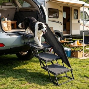 Scala per Animali Domestici Regolabile in Altezza, Accessorio Ecologico Semplice per Esterni, Realizzato in Poliestere Resistente per Conigli di Taglia Media, Rimovibile e Lavabile - Product Image 6