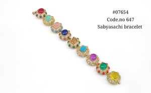 Bracelet en zircon cubique coloré, ton or, ovale, pierres précieuses multicolores, bijoux pour femmes, pour mariage et fêtes. - Product Image 4