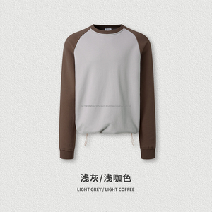 Sudadera con capucha de moda para hombres y mujeres, suéteres de colores de empalme, ropa cálida de otoño con sudaderas con dobladillo con cordón - Product Image 5