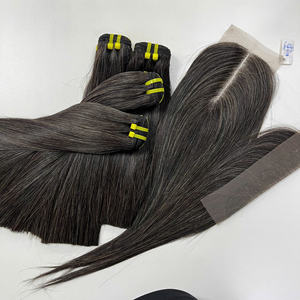 Belle Extensions de Cheveux Vietnamiens Sel Et Poivre Couleur Tendance Cheveux Pour Les Femmes En Gros Prix D'usine - Product Image 4