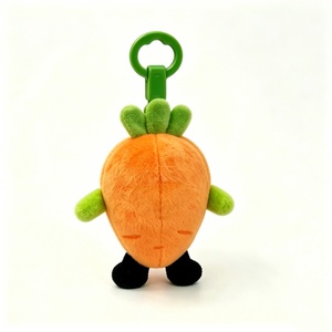 Llavero de peluche de zanahoria naranja y verde personalizado, llavero de peluche de zanahoria con cara parpadeante, peluche de zanahoria bordado, pequeño llavero de peluche de zanahoria - Product Image 2