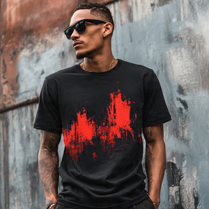 T-shirts imprimés oversize à épaules tombantes pour hommes, t-shirts légers à col rond pour l'été, t-shirts à manches courtes noirs pour hommes - Product Image 6