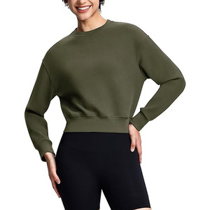 Sudadera de Mujer de Invierno, Nuevo Diseño Ecológico, de Forro Polar, Poliéster/Algodón, Informal, Holgada, Cuello Redondo, con Logotipo Frontal, Lisa - Product Image 1