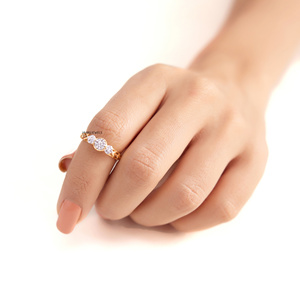 Bague en diamant cultivé en laboratoire, motif floral inspiré de la nature, pour femmes, or 10K 14K 18K, argent 925 935, bijoux fins vintage - Product Image 2