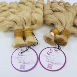 Venta al por mayor 100% Virgen Ruso Remy Cabello humano de longitud completa Extensiones de cabello eslavo Cabello crudo Rubio Lujo Sin enredos Aliexpress - Product Image 2