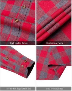 Camisa de franela a cuadros de manga larga para hombre, camisa de alta calidad con ajuste Regular - Product Image 4