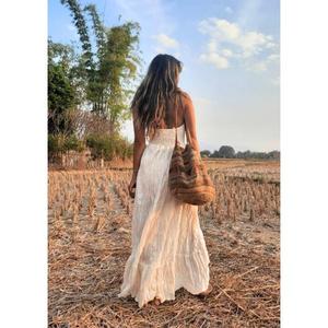 Vestido Maxi Halter, Vestido Maxi de Maternidad, Vestido Maxi Tipo Gown, Vestido Maxi Estilo Gitano, Vestido Maxi de Playa, Vestido de Novia Bohemio, Vestido Maxi Boho - Product Image 5