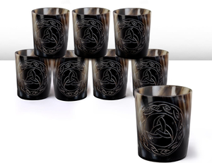 Vasos de Chupito de Cuerno Vikingo Hechos a Mano, Tazas de Beber de Cuerno de Búfalo Natural, Artículos de Bar Medievales Rústicos, Regalo Único de Bebidas Vikingas para Mí - Product Image 1