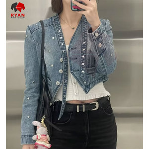 Ryan Pro Gear <b>Customized</b> <b>Denim</b> <b>Jacket</b> For Women Breathable and Comfortable Fabric with <b>Customized</b> Logo OEM Design - Product Image 1