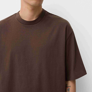 เสื้อยืดทรงบ็อกซี่ แขนเสื้อแบบดรอปไหล่ ผ้าฝ้าย 100% คุณภาพสูง หนานุ่ม สำหรับผู้ชาย ป้องกันรอยยับ แห้งเร็ว ดีไซน์สั่งทำพิเศษ - Product Image 5