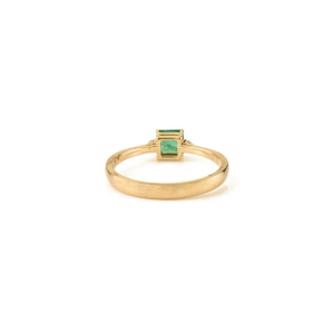 Delicate Wholesale Trendy Zambian Emerald & <b>Diamond</b> Minimal Gemstone Ring Latest 14K Yellow Gold Best Selling Jewelry Supplier - Product Image 6