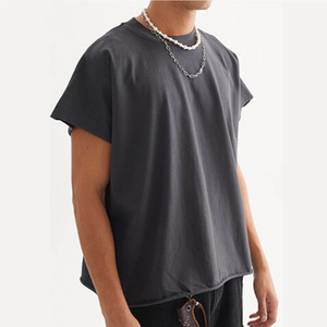 เสื้อยืดคอกลมโอเวอร์ไซส์ผ้าฝ้ายคุณภาพสูงสำหรับผู้ชาย  รับสกรีนโลโก้ เสื้อกล้ามแฟชั่นสำหรับผู้ชาย - Product Image 4
