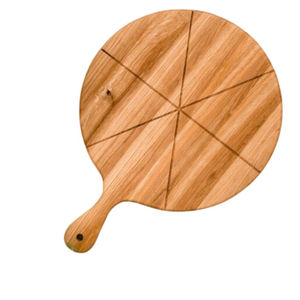 Tabla de cortar de madera ecológica, tabla de servir y cortador de pizza de madera de acacia de diseño moderno para cortar y servir. - Product Image 1
