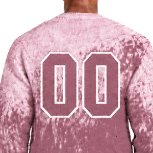 Pull tricoté dégradé mauve poussiéreux et blanc pour homme, col rond, manches longues, personnalisé, style streetwear décontracté, mode hiver - Product Image 4
