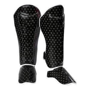 Protège-tibias de boxe unisexe en PU écologique, épaisseur 1 cm, résistants à l'usure, équipement de protection pour l'entraînement aux arts martiaux - Product Image 3