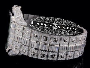 Premium Luxury Square <b>Skeleton</b> VVS Moissanite Diamond Stainless Steel Vintage Analog Hip Hop Iced Fashion Jewelry Gift <b>Watch</b> - Product Image 5