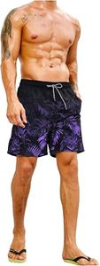 Short de bain pour homme à imprimé tortue, en polyester/coton extensible, séchage rapide, avec cordon de serrage, taille mi-haute, pour la plage et les loisirs - Product Image 2