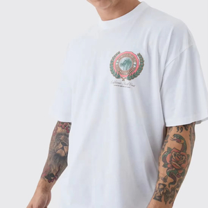 mens oversized boxy fit t shirt drop shoulder loose fit heavy cotton streetwear blank tshirt custom <b>logo</b> - Product Image 2