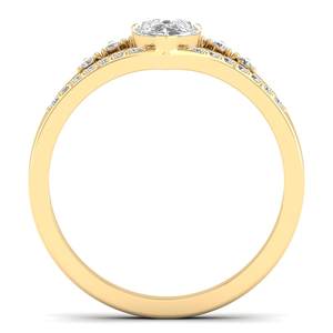 Anillo de Halo con Moissanita de Corte Pera de 0.9 Quilates en Plata de Ley 925 y Oro Amarillo de 14k, Precio de Fábrica REYES, Joyería Fina - Product Image 4