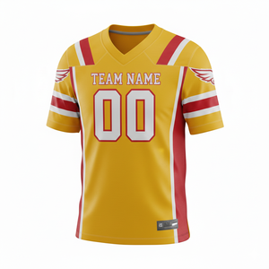 Maillot d'entraînement de football américain personnalisé pour adultes, manches courtes, respirant, option grande taille, 100 % polyester, col en V - Product Image 5