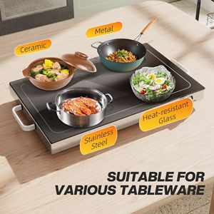 Vassoio Riscaldante Elettrico 24 Ore con Manici Antiscottatura e Temperatura Regolabile per Feste e Buffet - Product Image 6